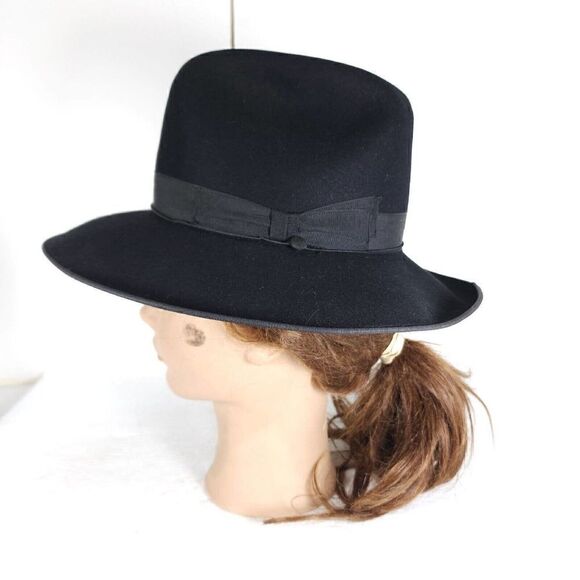 Fernandez & Roche Kova Black Made In Spain US 6 5/8 UK 6 1/2 Fedora Hat